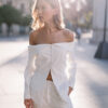 Chaqueta solapa blanca